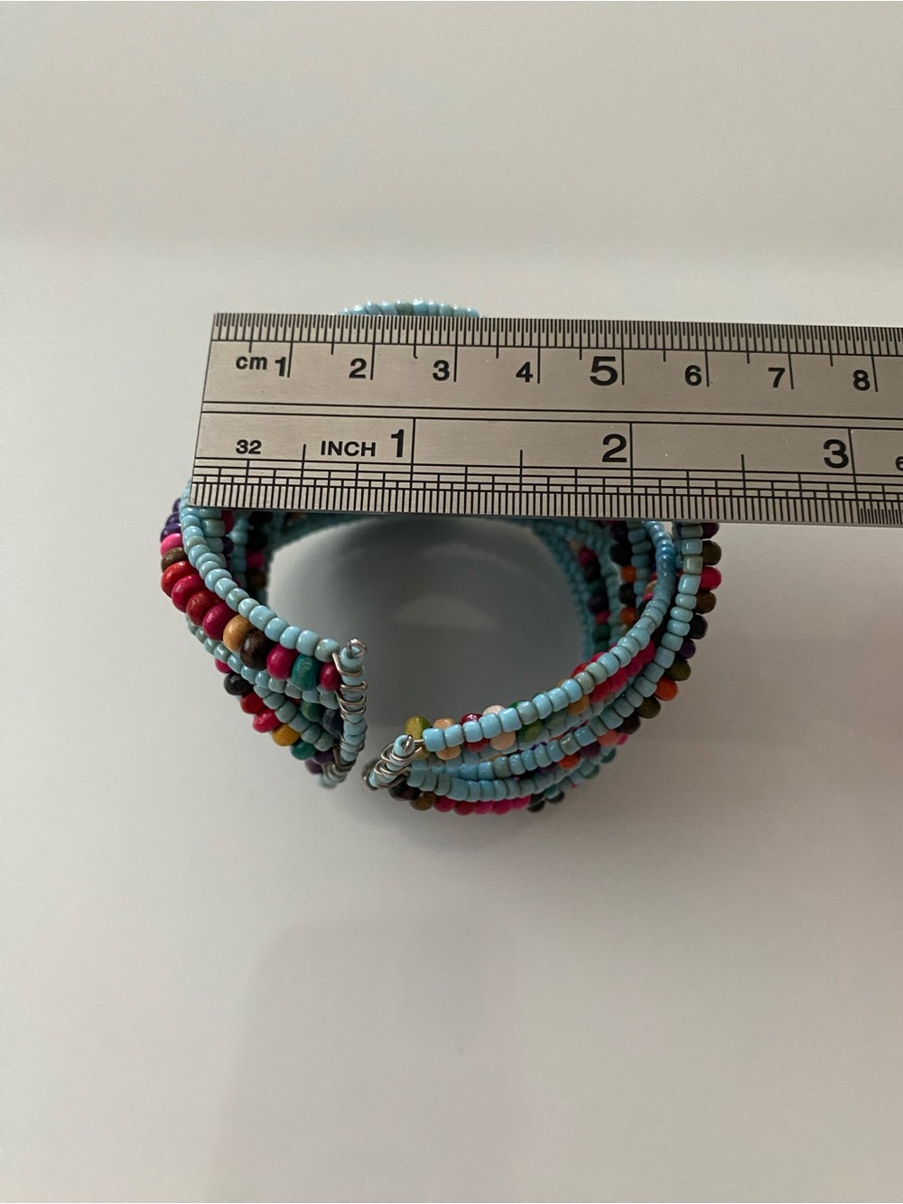Two Multicolored Beaded Wrap Bracelets - Turquoise & Coral - Picture 11 of 11